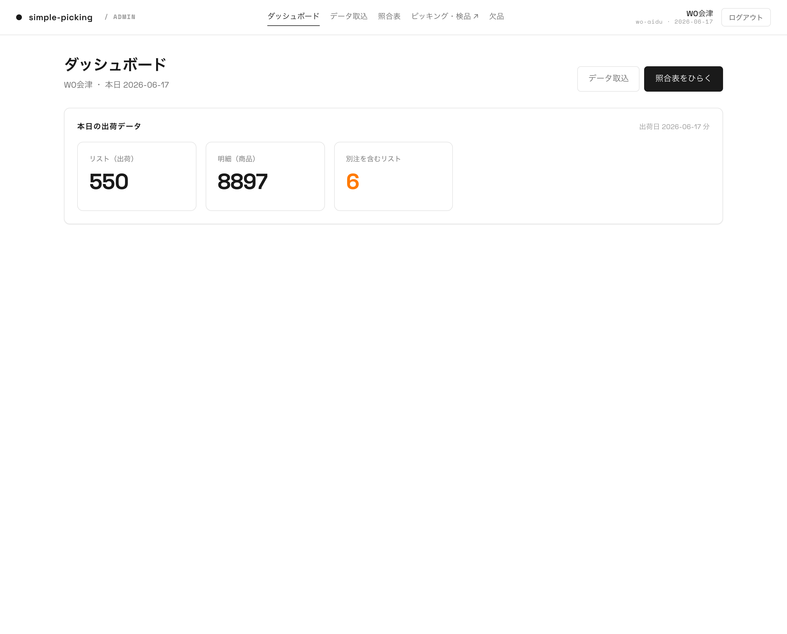 ダッシュボード